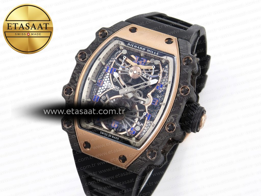 rm21 01 rg tourbillon rmf best edition skeleton dial on black rubber strap1