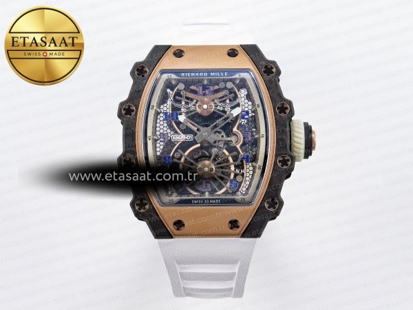 Richard Mille RM21-01 RG İskelet Kadran Beyaz Eta Saat - Görsel 3 - 1:1 Süper Klon Saat