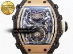 rm21 01 rg tourbillon rmf best edition skeleton dial on white rubber strap4