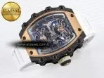 rm21 01 rg tourbillon rmf best edition skeleton dial on white rubber strap6