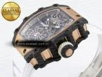 rm21 01 rg tourbillon rmf best edition skeleton dial on white rubber strap8