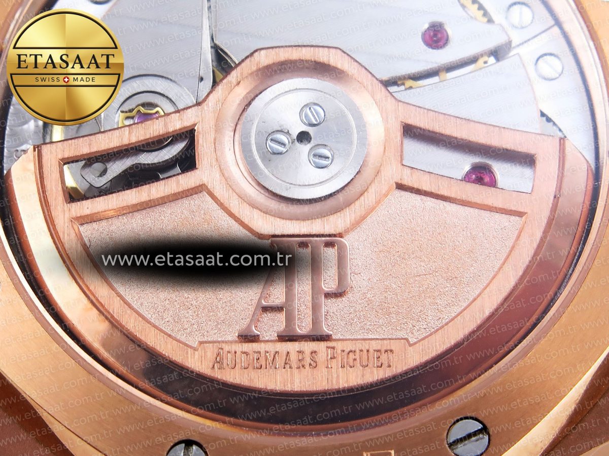 Audemars Piguet Blue Dial Diamonds Bezel on RG - Görsel 18