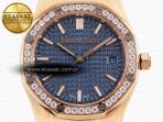 Audemars Piguet Blue Dial Diamonds Bezel on RG - Görsel 4