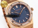 Audemars Piguet Blue Dial Diamonds Bezel on RG - Görsel 5