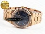 royal oak 33mm rg 8f 11 best edition blue dial diamonds bezel on rg bracelet swiss quartz6