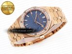 Audemars Piguet Blue Dial Diamonds Bezel on RG - Görsel 7