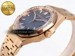 royal oak 33mm rg 8f 11 best edition blue dial diamonds bezel on rg bracelet swiss quartz8