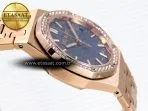 royal oak 33mm rg 8f 11 best edition blue dial diamonds bezel on rg bracelet swiss quartz9
