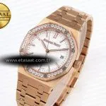royal oak 33mm rg 8f 11 best edition white dial diamonds bezel on rg bracelet swiss quartz1
