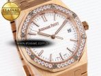 Audemars Piguet White Dial Diamonds Swiss Quartz - Görsel 5