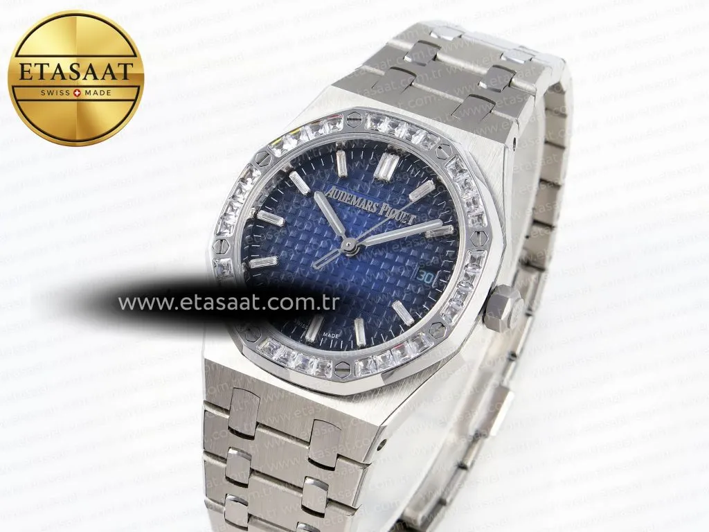 royal oak 34mm ss bf best edition blue diamonds dial diamonds bezel on ss bracelet a58002