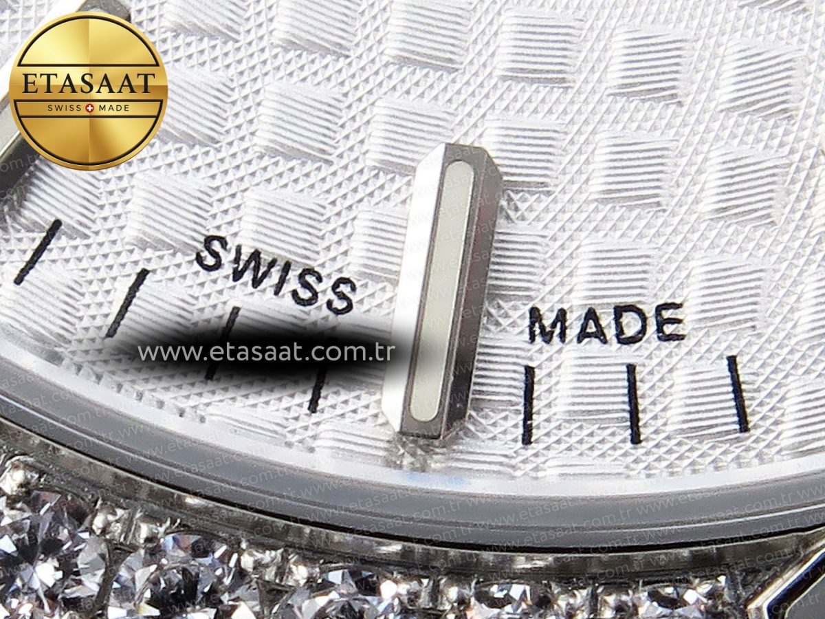 Audemars Piguet WHITE DIAL DIAMONDS BEZEL ON SS A5800 - Görsel 12