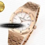 royal oak 37mm 15450 rg ipf best edition white dial on rg bracelet sa3120 super clone1