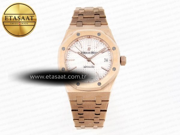 Audemars Piguet Royal Oak 37MM 15450 Beyaz Kadran Eta Saat - Görsel 3 - 1:1 Süper Klon Saat