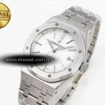royal oak 37mm 15450 ss apsf 11 best edition white textured dial on ss bracelet sa3120 super clone1
