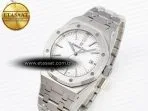 royal oak 37mm 15450 ss apsf 11 best edition white textured dial on ss bracelet sa3120 super clone2