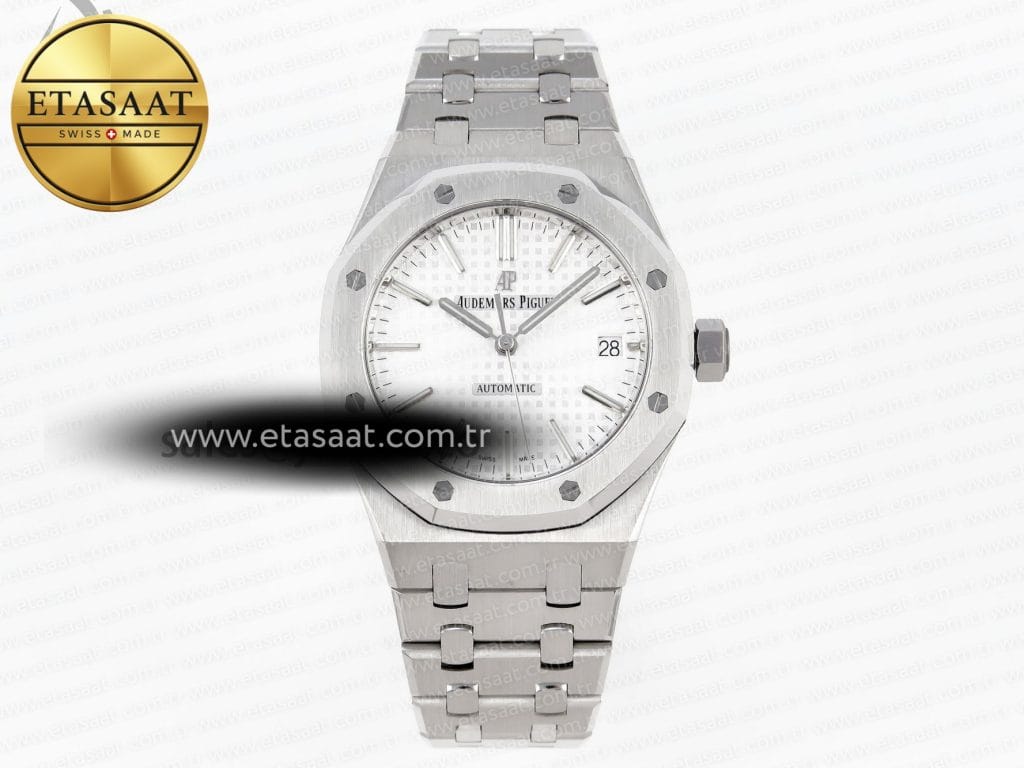 Audemars Piguet Royal Oak 37MM 15450 Beyaz Dokulu SA3120 Eta Saat - Görsel 3 - 1:1 Süper Klon Saat