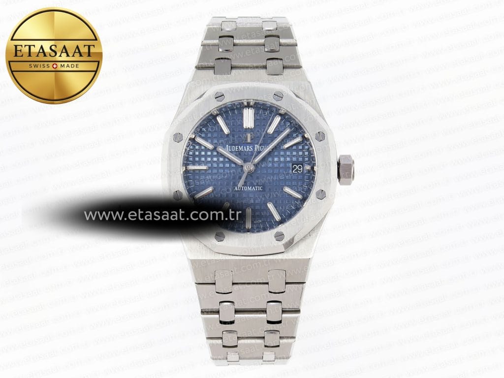 Audemars Piguet Royal Oak 37MM 15450 Mavi Kadran SA3120 Eta Saat - Görsel 3 - 1:1 Süper Klon Saat
