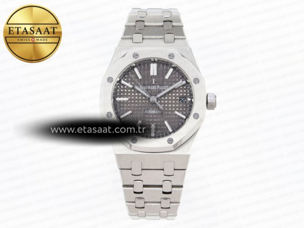 Audemars Piguet Royal Oak 37MM 15450 Gri Kadran SA3120 Eta Saat - 1:1 Süper Klon Replika Saat