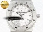royal oak 37mm 15450 ss ipf best edition white dial on ss bracelet sa3120 super clone4