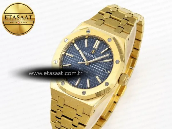 royal oak 37mm 15450 yg ipf best edition blue dial on yg bracelet sa3120 super clone1