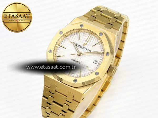 royal oak 37mm 15450 yg ipf best edition white dial on yg bracelet sa3120 super clone1