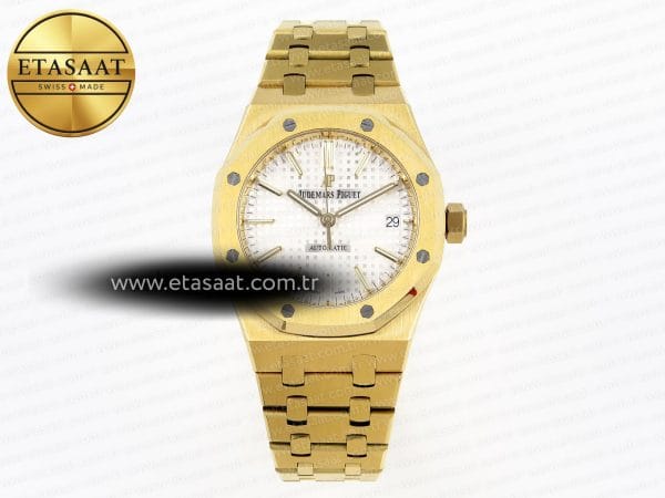 Audemars Piguet Royal Oak 37MM 15450 Beyaz Kadran SA3120 Eta Saat - Görsel 3 - 1:1 Süper Klon Saat