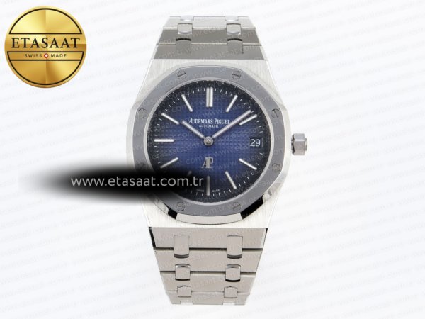 Audemars Piguet Royal Oak 39mm 15202 Mavi/Siyah A2121 Eta Saat - 1:1 Süper Klon Replika Saat