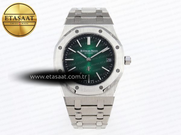 Audemars Piguet Royal Oak 39mm 15202 Yeşil/Siyah A2121 Eta Saat - 1:1 Süper Klon Replika Saat