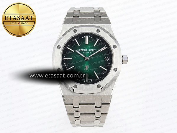 Audemars Piguet Royal Oak 39mm 15202 Yeşil/Siyah A2121 Eta Saat - 1:1 Süper Klon Replika Saat