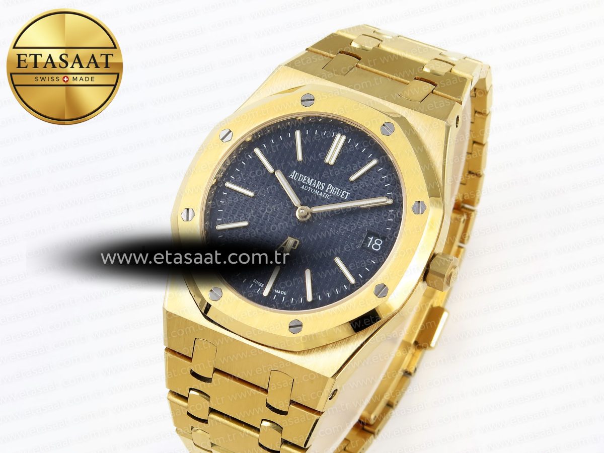 Audemars Piguet Royal Oak 39mm 15202 Blue Textured Dial on YG A2121 - Görsel 1