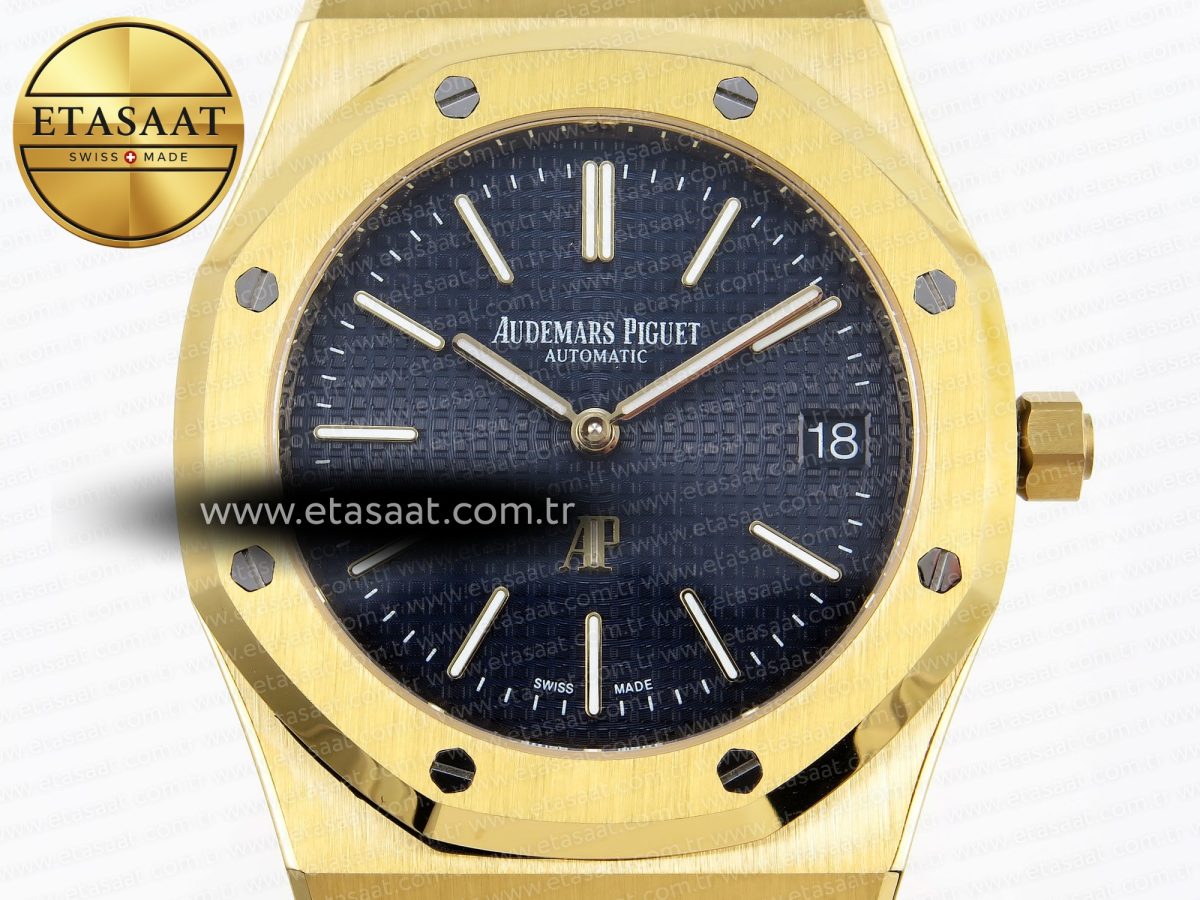 Audemars Piguet Royal Oak 39mm 15202 Blue Textured Dial on YG A2121 - Görsel 4
