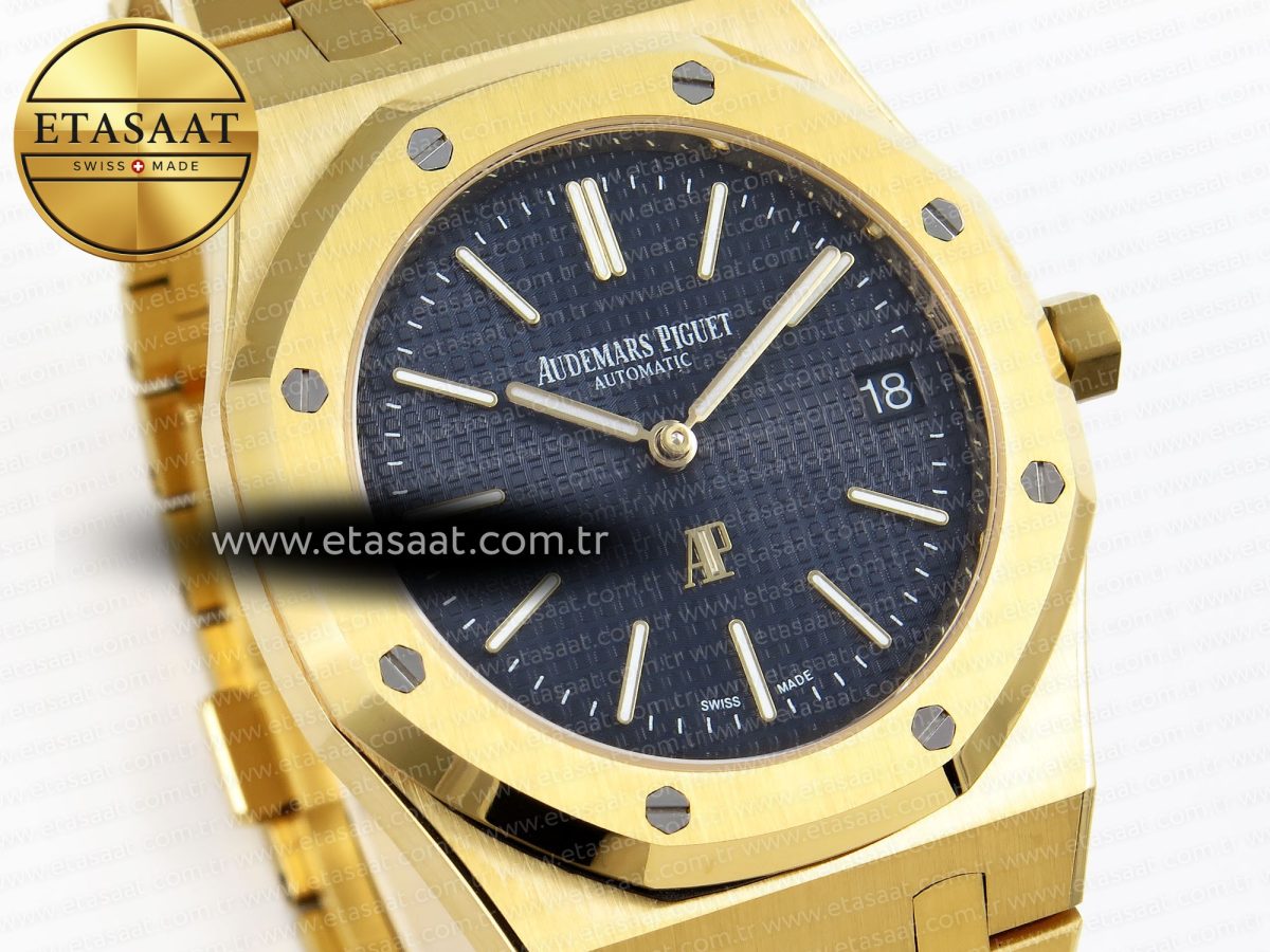 Audemars Piguet Royal Oak 39mm 15202 Blue Textured Dial on YG A2121 - Görsel 5