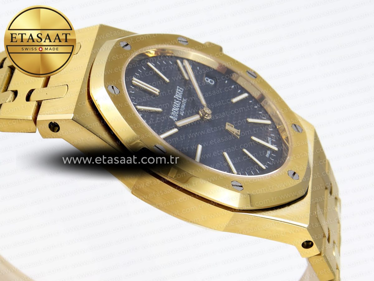 Audemars Piguet Royal Oak 39mm 15202 Blue Textured Dial on YG A2121 - Görsel 9