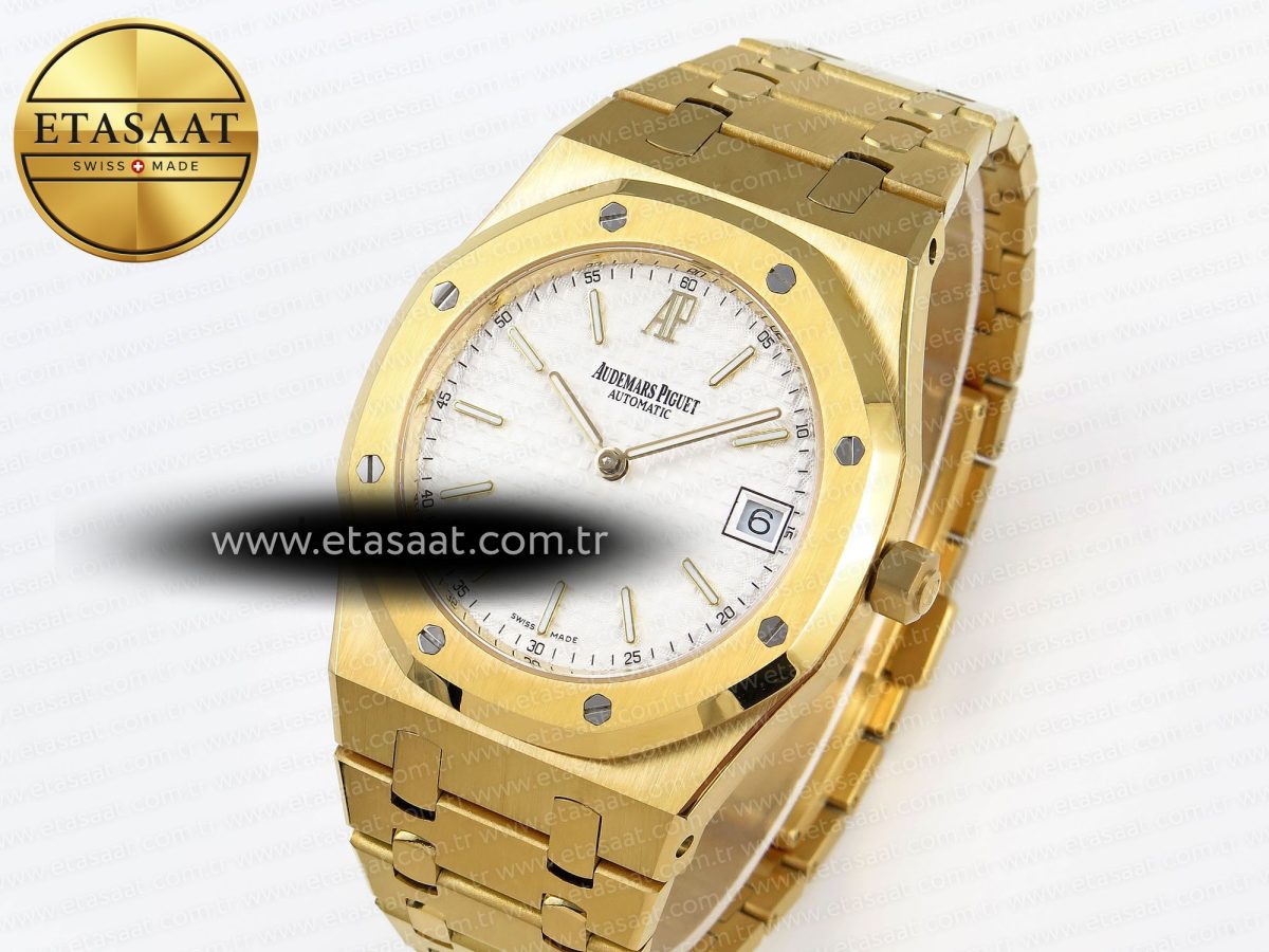 Audemars Piguet Royal Oak 39mm 15202 White Textured Dial on YG A2121 - Görsel 1