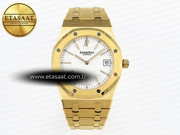 Audemars Piguet Royal Oak 39mm 15202 Beyaz Dokulu A2121 Eta Saat - 1:1 Süper Klon Replika Saat