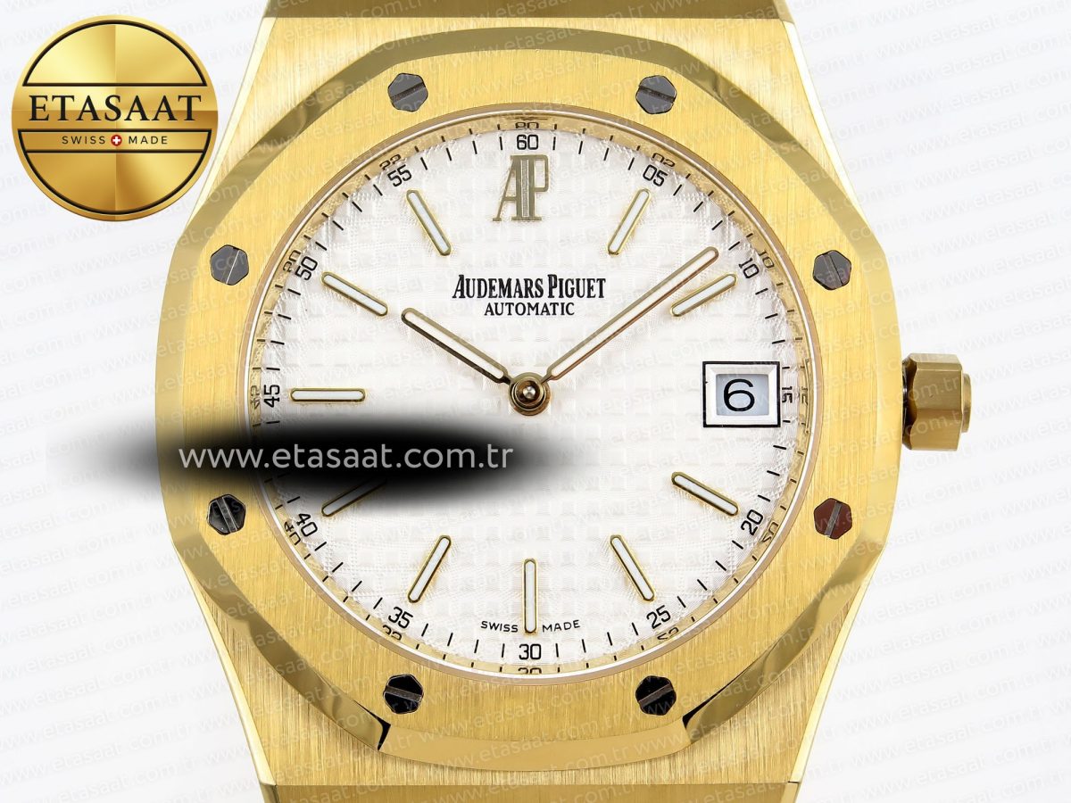 Audemars Piguet Royal Oak 39mm 15202 White Textured Dial on YG A2121 - Görsel 4
