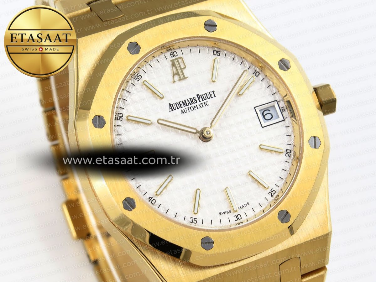 Audemars Piguet Royal Oak 39mm 15202 White Textured Dial on YG A2121 - Görsel 5