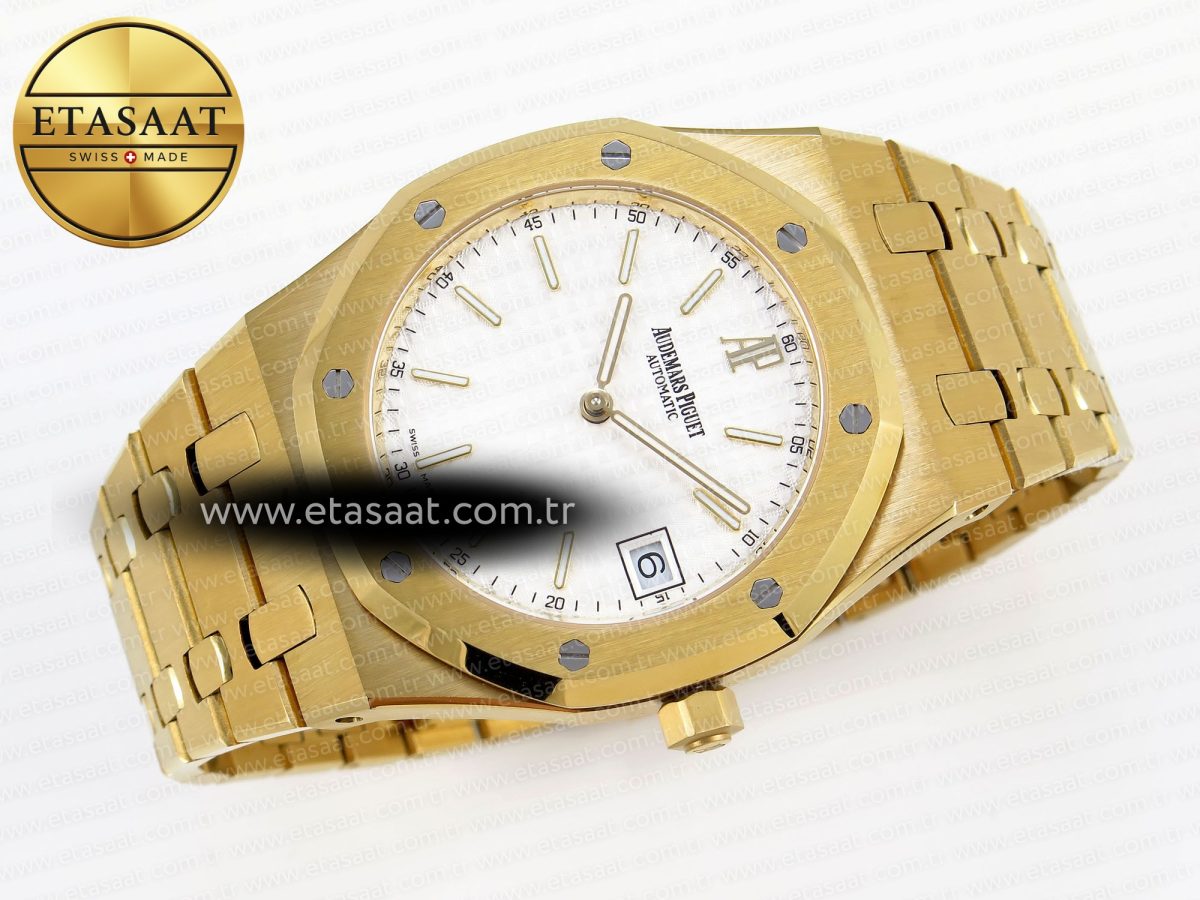 Audemars Piguet Royal Oak 39mm 15202 White Textured Dial on YG A2121 - Görsel 7