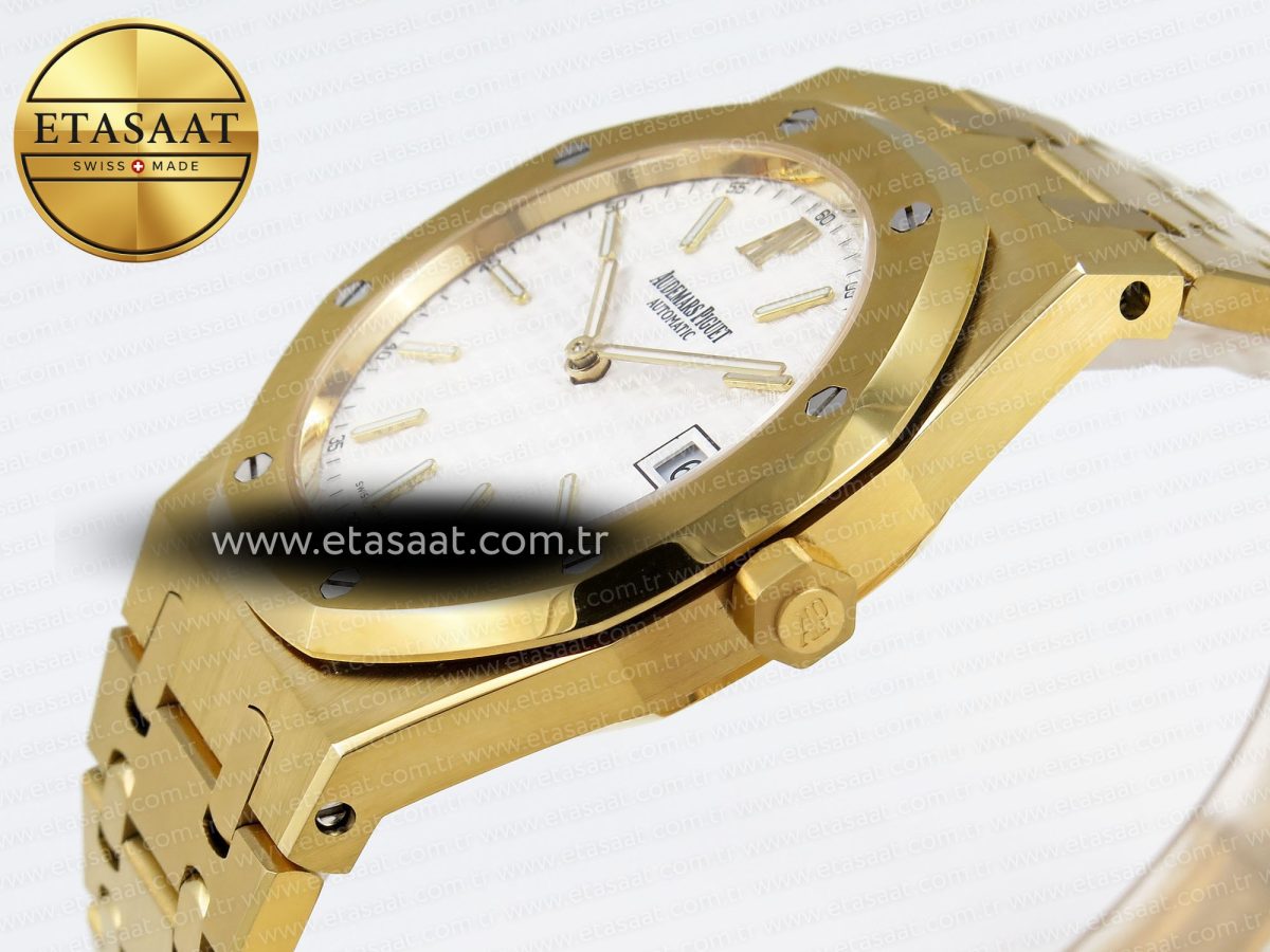 Audemars Piguet Royal Oak 39mm 15202 White Textured Dial on YG A2121 - Görsel 8