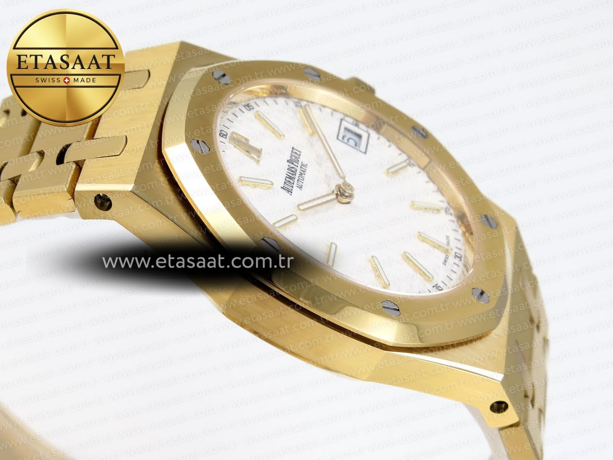 Audemars Piguet Royal Oak 39mm 15202 White Textured Dial on YG A2121 - Görsel 9