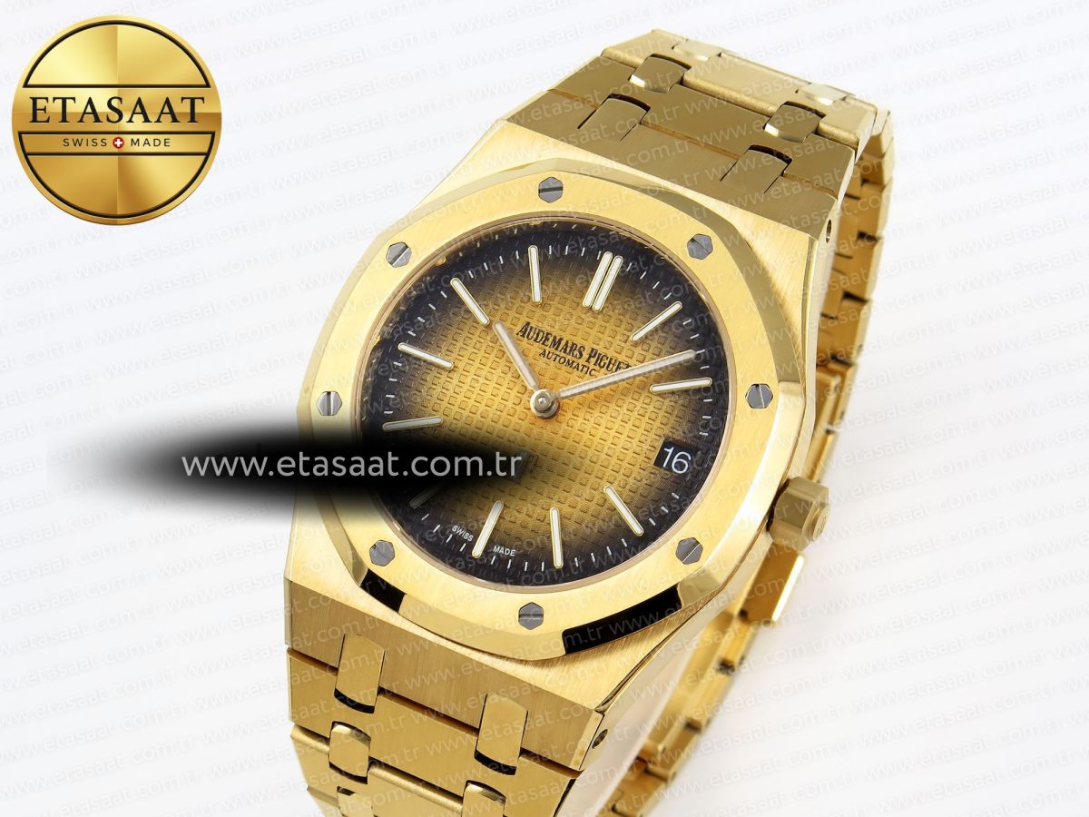 Audemars Piguet Royal Oak 39mm 15202 Yellow/Brown Textured Dial on YG A2121 - Görsel 1