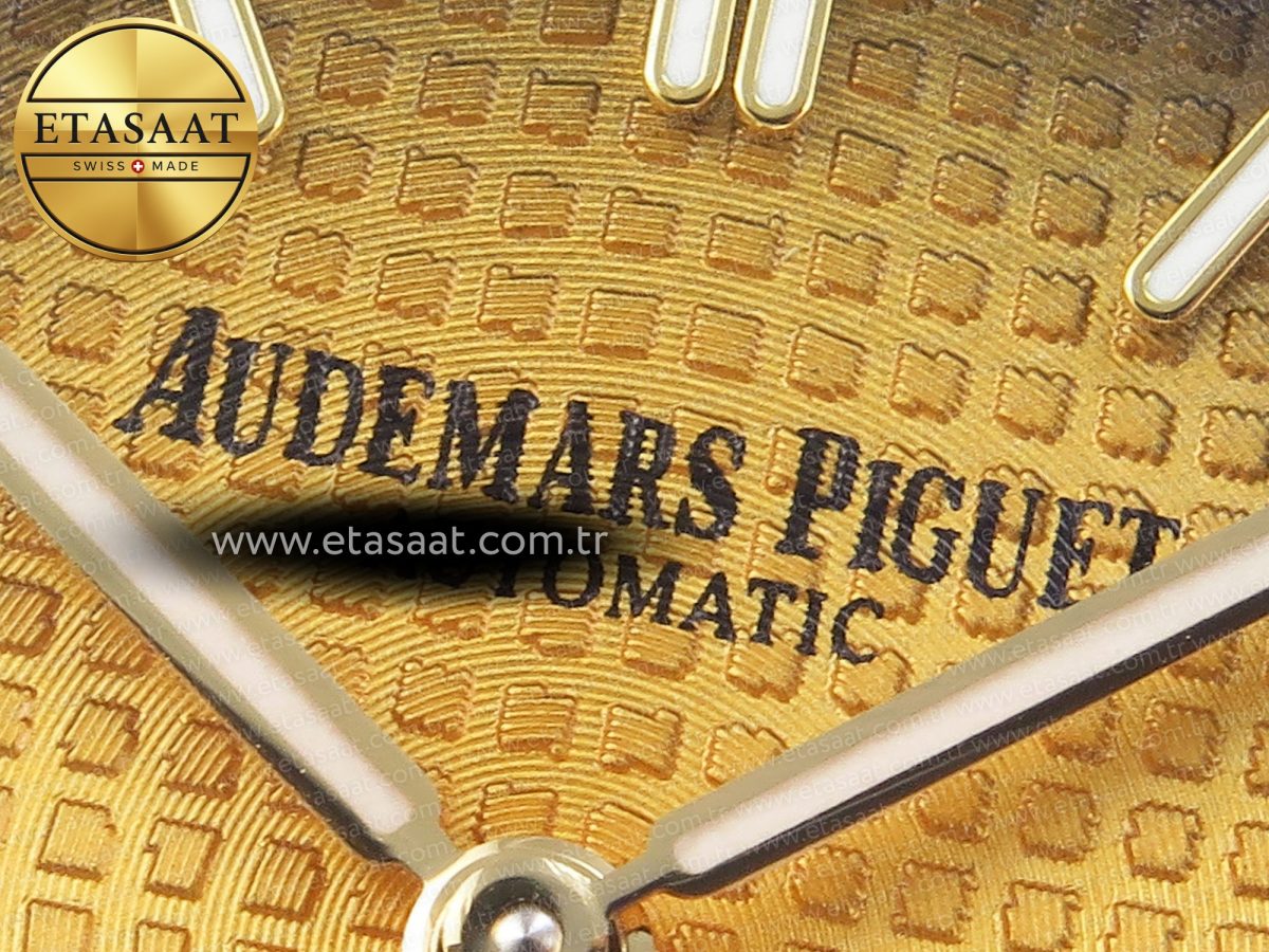Audemars Piguet Royal Oak 39mm 15202 Yellow/Brown Textured Dial on YG A2121 - Görsel 10