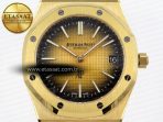 Audemars Piguet Royal Oak 39mm 15202 Yellow/Brown Textured Dial on YG A2121 - Görsel 4