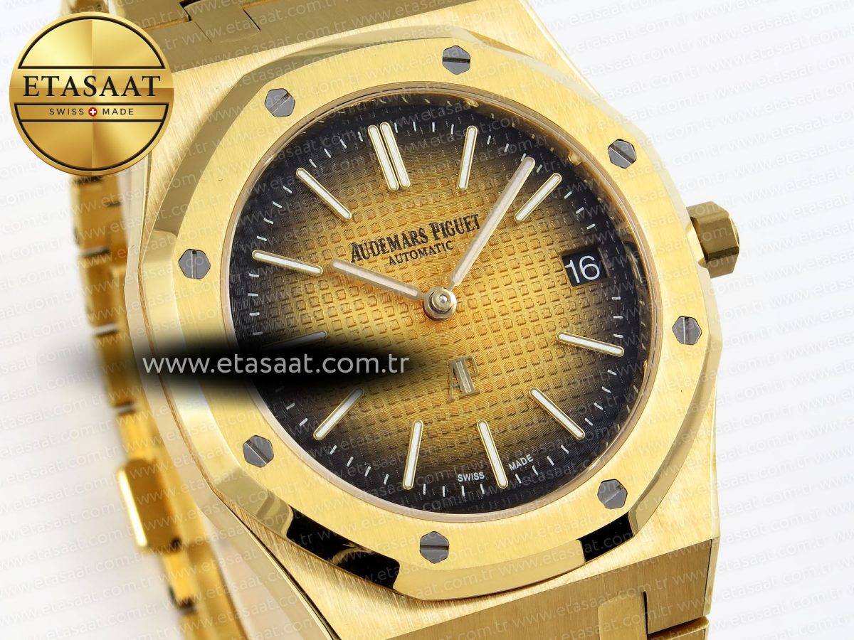 Audemars Piguet Royal Oak 39mm 15202 Yellow/Brown Textured Dial on YG A2121 - Görsel 5