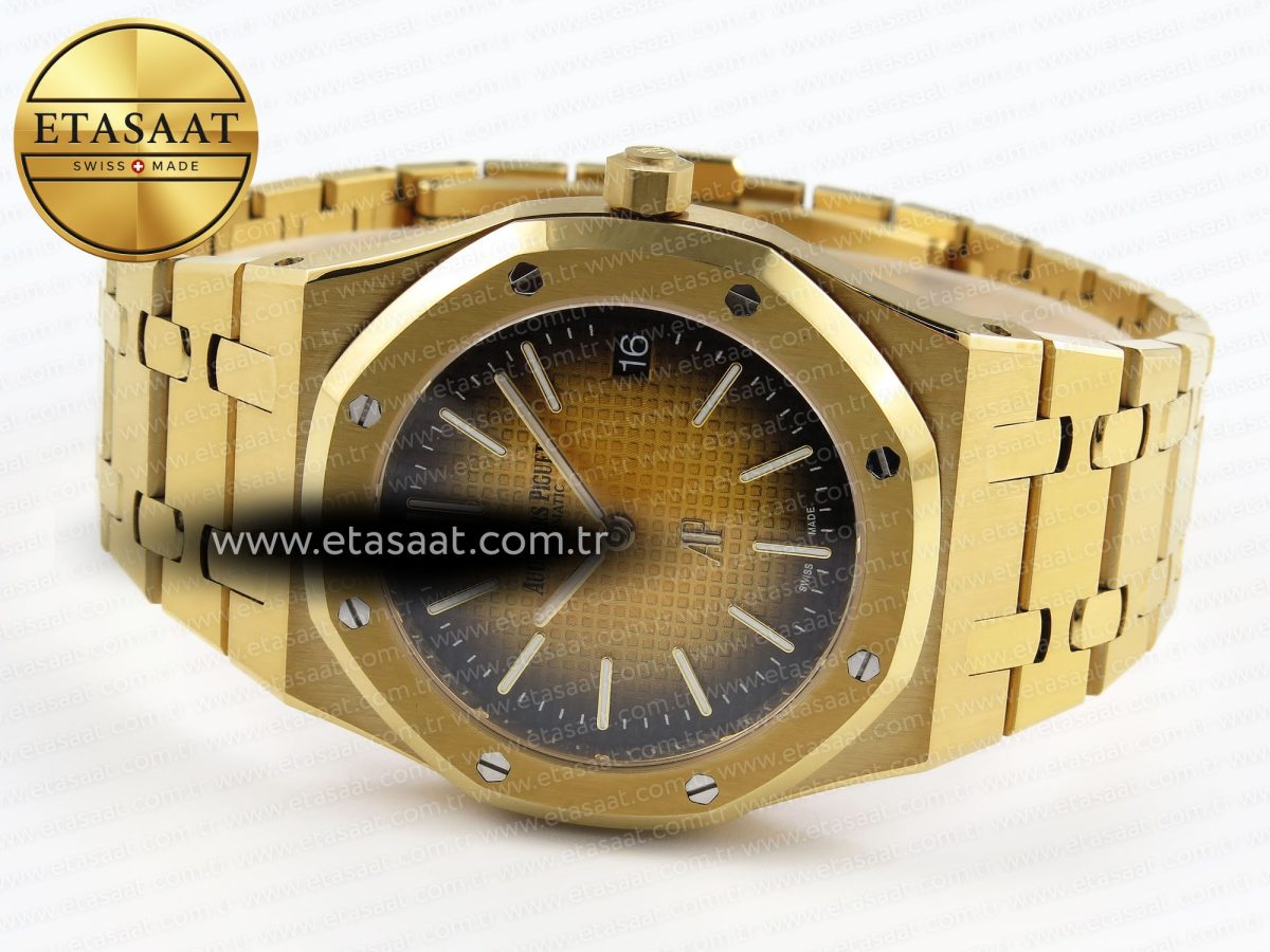 Audemars Piguet Royal Oak 39mm 15202 Yellow/Brown Textured Dial on YG A2121 - Görsel 6