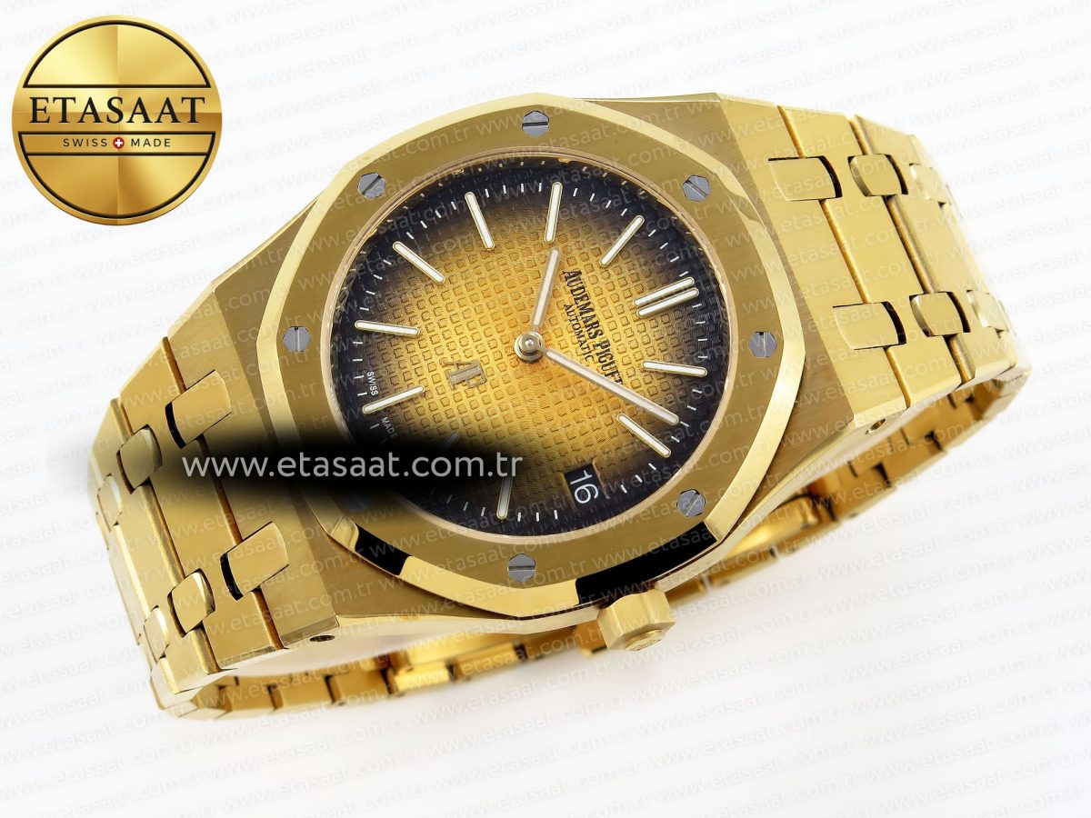 Audemars Piguet Royal Oak 39mm 15202 Yellow/Brown Textured Dial on YG A2121 - Görsel 7