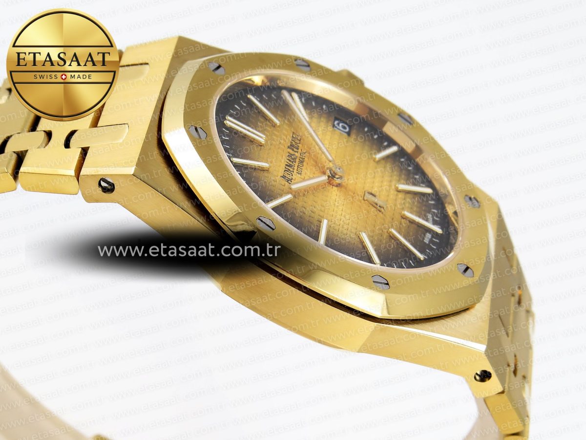 Audemars Piguet Royal Oak 39mm 15202 Yellow/Brown Textured Dial on YG A2121 - Görsel 9