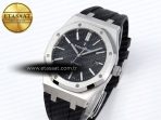 Audemars Piguet Royal Oak 41mm 15400 SS APSF 1:1 Best Edition Black Textured Dial on Black Rubber Strap SA3120 Super Clone V3