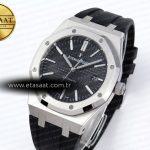 Audemars Piguet Royal Oak 41mm 15400 SS APSF 1:1 Best Edition Black Textured Dial on Black Rubber Strap SA3120 Super Clone V3